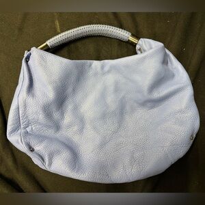 Kenneth Cole Leather Hobo Bag – Light Blue w/ Studded Handle ✨